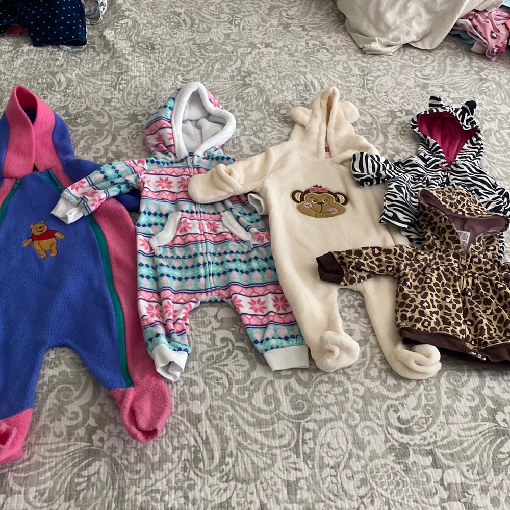 Baby Girl 6 Months Jacket Snow Bib Bundle - 5 Pieces